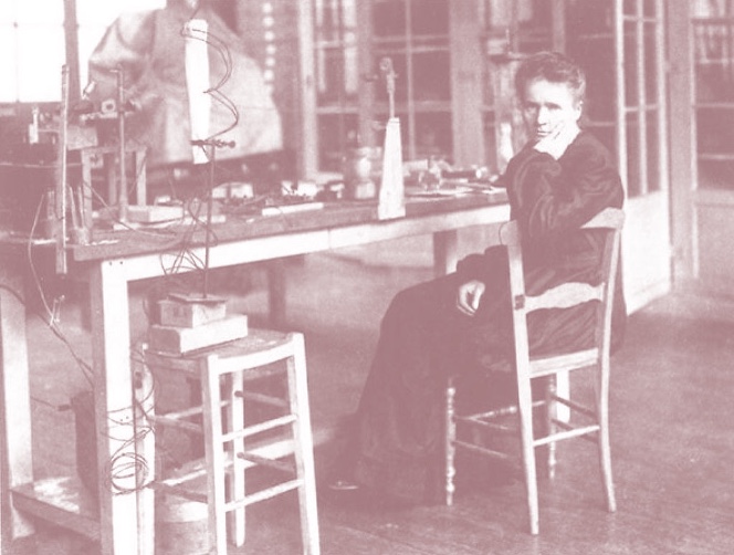 Marie Skłodowska Curie in her lab